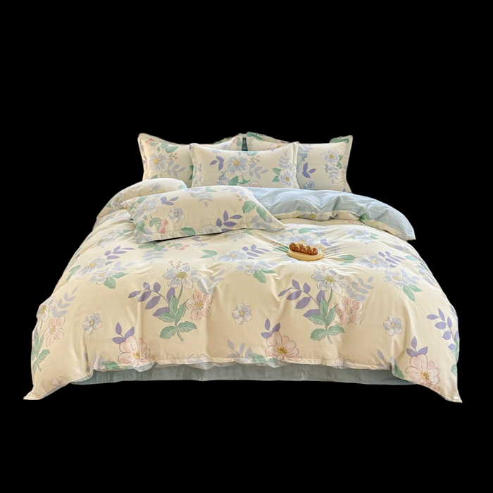 91家纺网 家纺一手货源 找家纺 帛织澜 12868全棉喷气印花四件套 花漾星辰