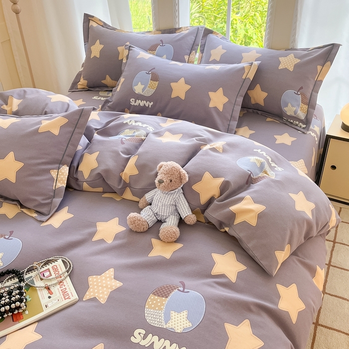 91家纺网 家纺一手货源 找家纺 莱通家纺 2025新款新疆棉加厚生态磨毛印花单被套 星芒物语