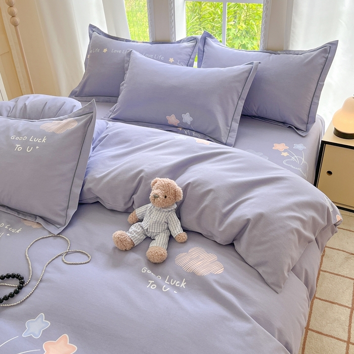 91家纺网 家纺一手货源 找家纺 莱通家纺 2025新款新疆棉加厚生态磨毛印花四件套 春天里