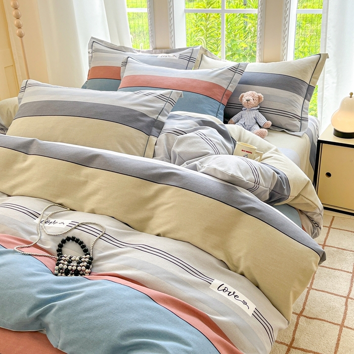 91家纺网 家纺一手货源 找家纺 莱通家纺 2025新款新疆棉加厚生态磨毛印花四件套 万华镜