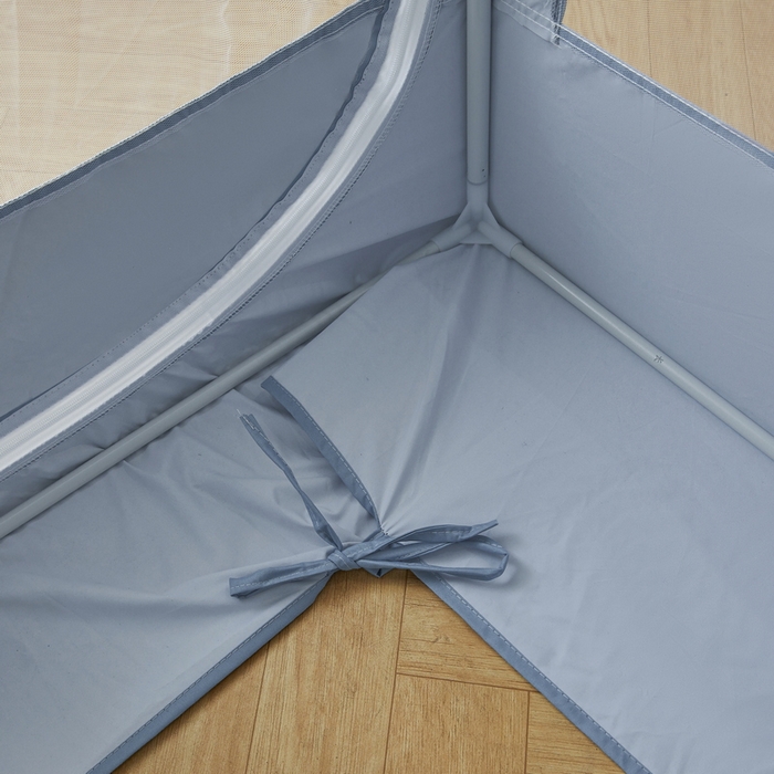 91家纺网 家纺一手货源 找家纺 夏彩 2025新款植绒布蕾丝绣花强遮光铁艺支架学生蚊帐-88625 88625-云水蓝