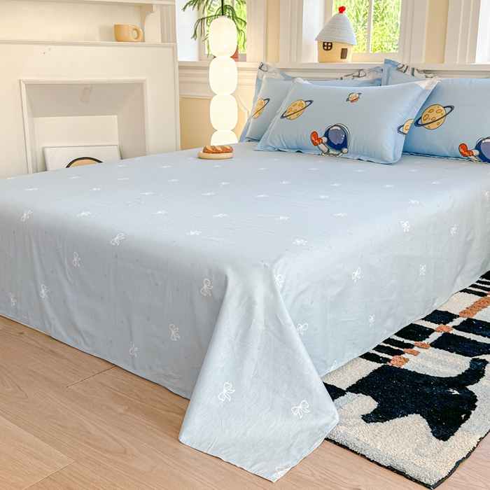 91家纺网 家纺一手货源 找家纺 帛织澜家纺 2025新款12868全棉喷气印花床单单件 太空奇遇-B版