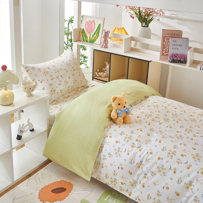 91家纺网 家纺一手货源 找家纺 安逸家纺 2024新款全棉学生三件套纯棉学生宿舍三件套 蕾拉果园