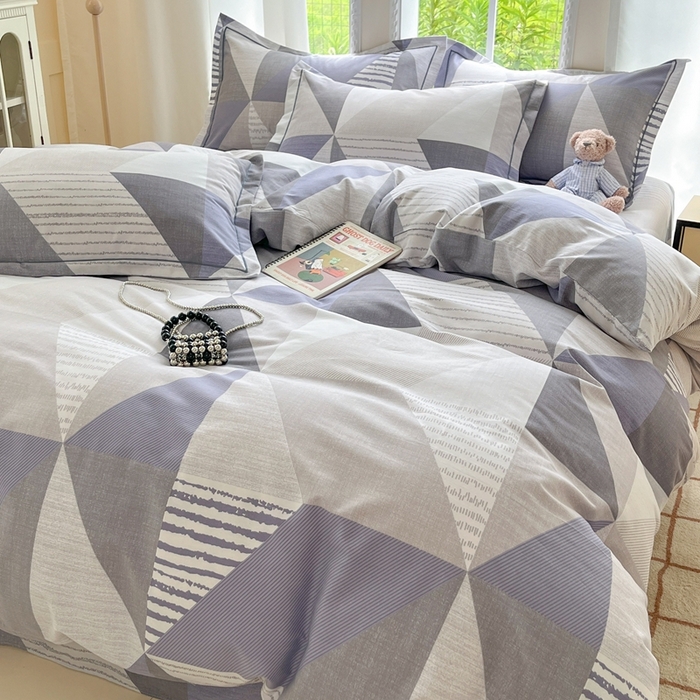 91家纺网 家纺一手货源 找家纺 莱通家纺 2025新款新疆棉加厚生态磨毛印花单被套 创意几何