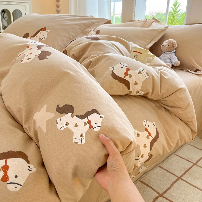 91家纺网 家纺一手货源 找家纺 莱通家纺 2025新款新疆棉加厚生态磨毛印花单被套 贝儿