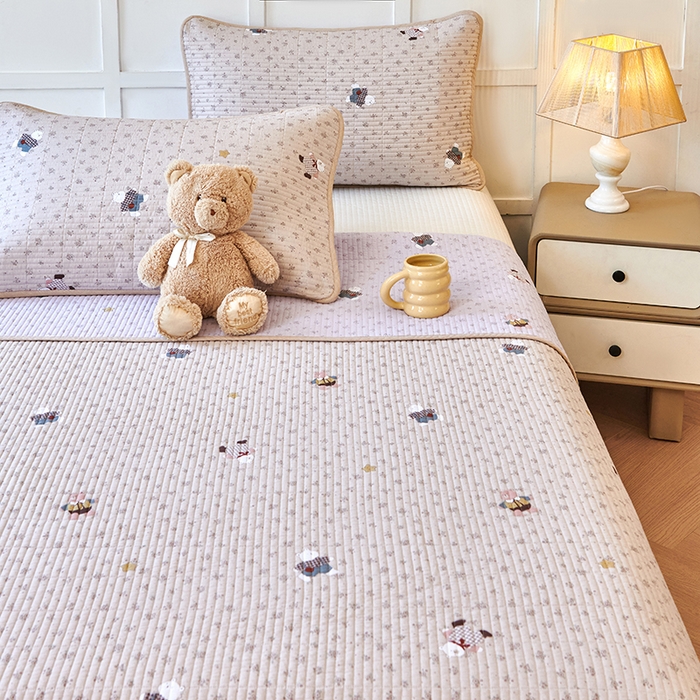 91家纺网 家纺一手货源 找家纺 莎果家纺 2025新款12868双面纯棉床盖三件套 小伙伴