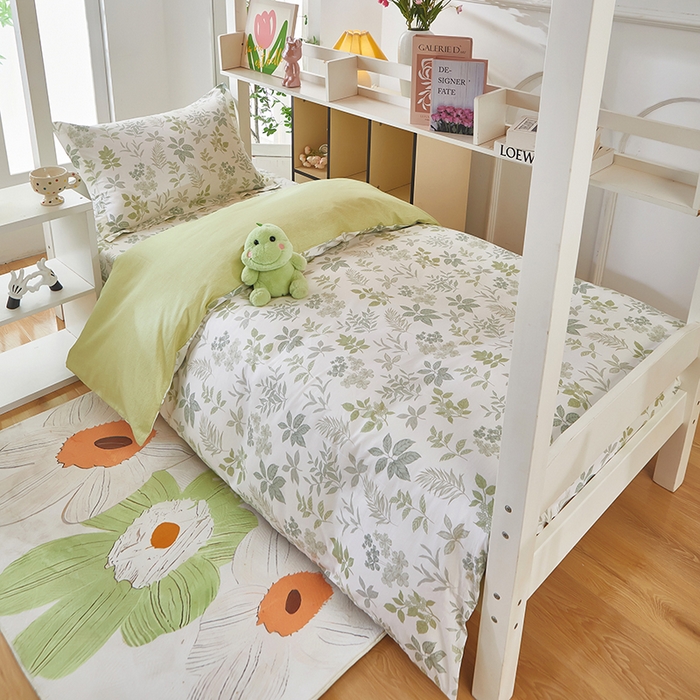 91家纺网 家纺一手货源 找家纺 安逸家纺 2024新款全棉学生三件套纯棉学生宿舍三件套 洛克庄园