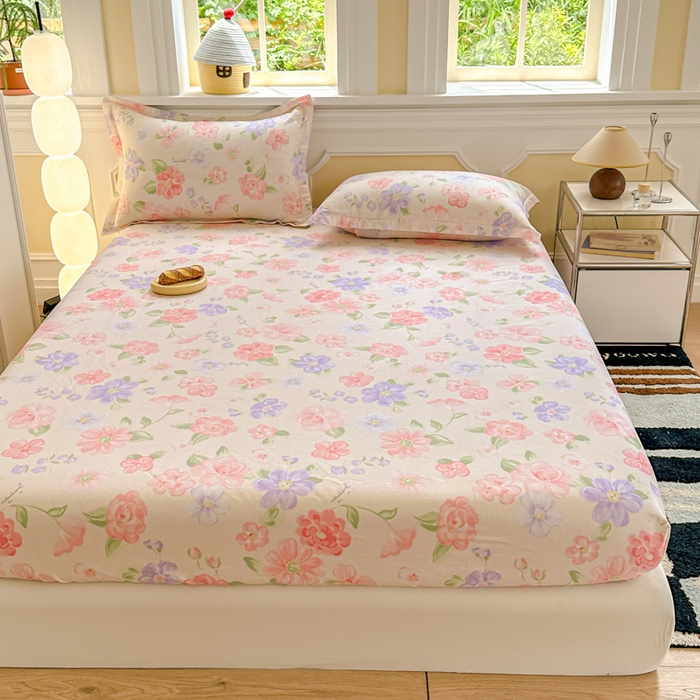 91家纺网 家纺一手货源 找家纺 帛织澜家纺 2025新款喷气12868系列纯棉印花单床笠 遇妍