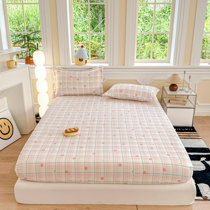 帛织澜家纺 2025新款喷气12868系列纯棉印花单床笠 草莓派