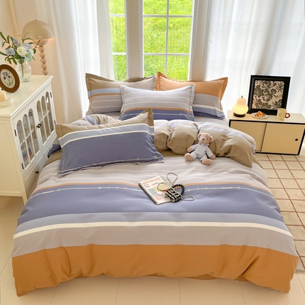 莱通家纺 2025新款新疆棉加厚生态磨毛印花四件套 米兰印象