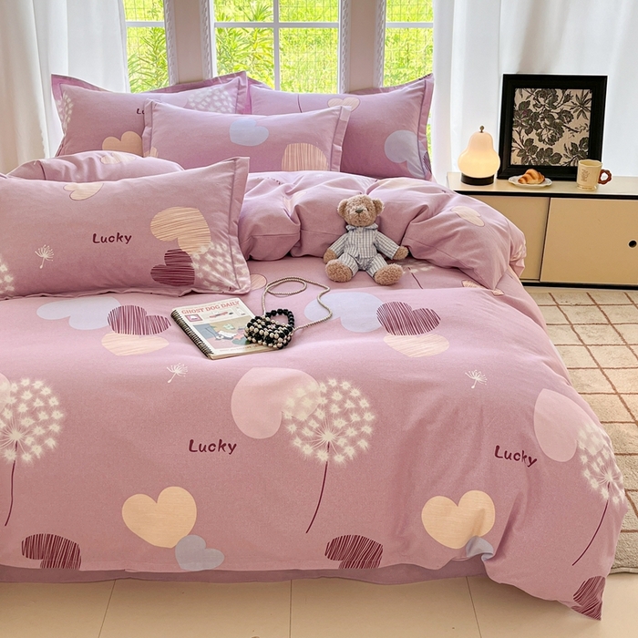 91家纺网 家纺一手货源 找家纺 莱通家纺 2025新款新疆棉加厚生态磨毛印花单被套 怦然心动