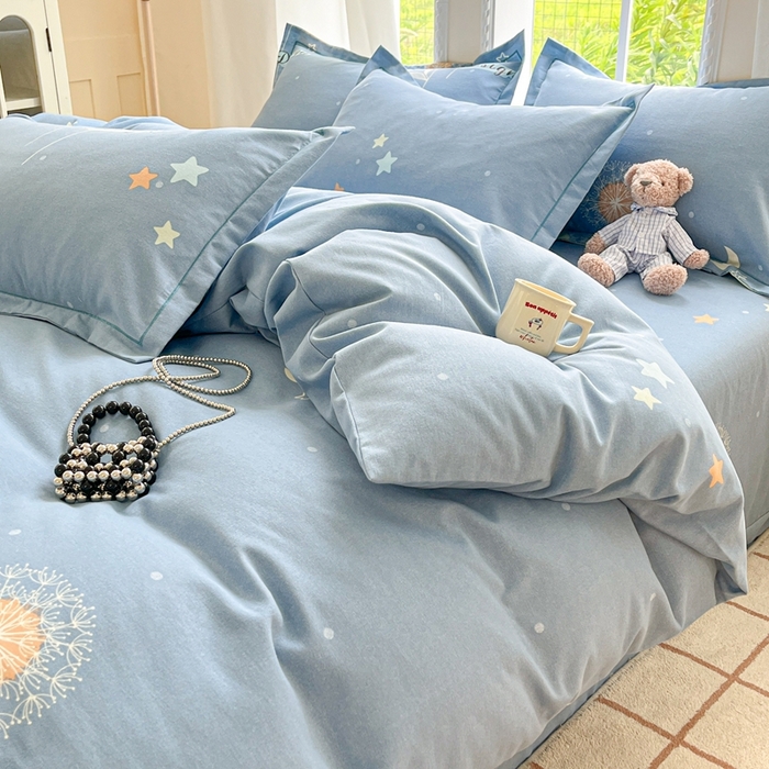 91家纺网 家纺一手货源 找家纺 莱通家纺 2025新款新疆棉加厚生态磨毛印花单被套 蒲公英