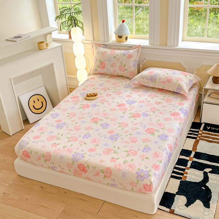 91家纺网 家纺一手货源 找家纺 帛织澜家纺 2025新款喷气12868系列纯棉印花单床笠 遇妍