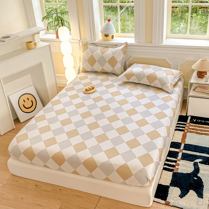 91家纺网 家纺一手货源 找家纺 帛织澜家纺 2025新款喷气12868系列纯棉印花单床笠 瑞吉斯