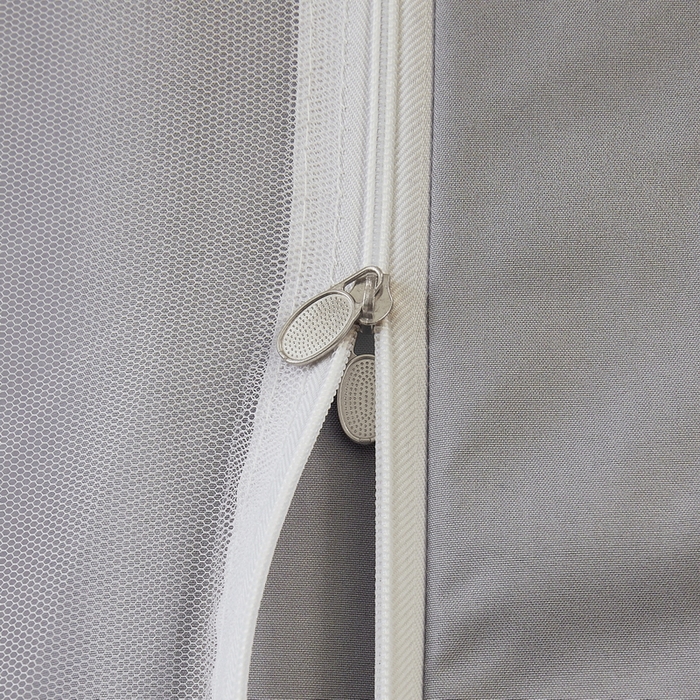 91家纺网 家纺一手货源 找家纺 夏彩 2025新款植绒布蕾丝绣花强遮光铁艺支架学生蚊帐-88625 88625-青术灰