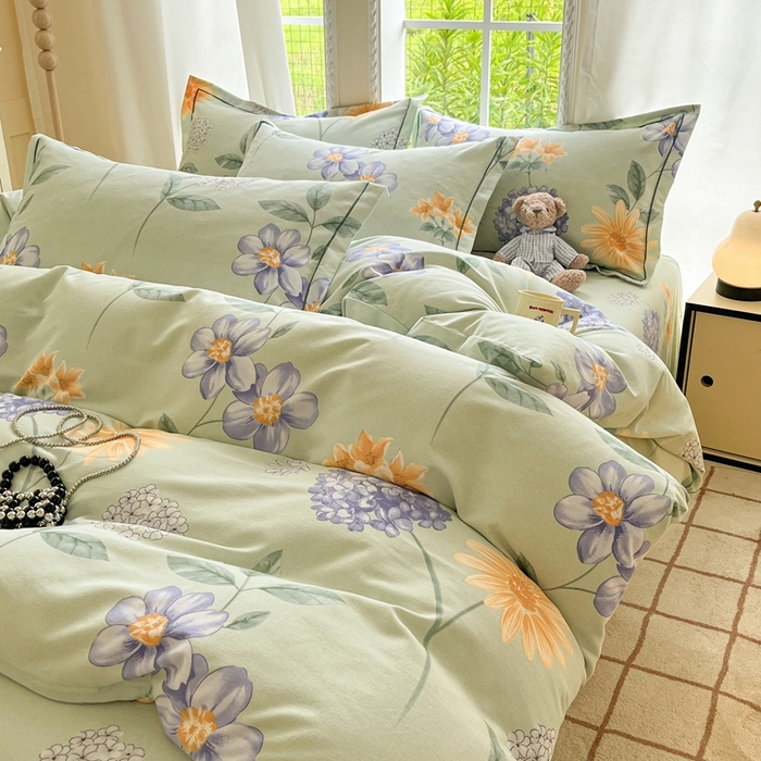 91家纺网 家纺一手货源 找家纺 莱通家纺 2025新款新疆棉加厚生态磨毛印花单被套 安娜