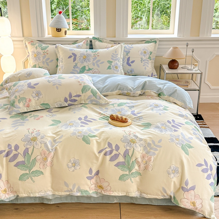 91家纺网 家纺一手货源 找家纺 帛织澜 12868全棉喷气印花四件套 花漾星辰