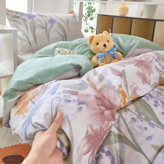 91家纺网 家纺一手货源 找家纺 安逸家纺 2024新款全棉学生三件套纯棉学生宿舍三件套 桂馥兰香