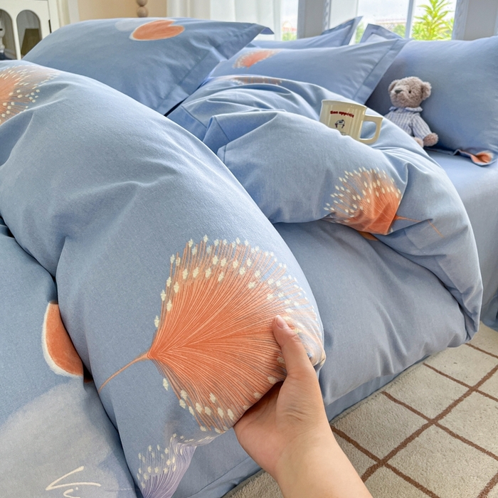 91家纺网 家纺一手货源 找家纺 莱通家纺 2025新款新疆棉加厚生态磨毛印花单被套 浅韵