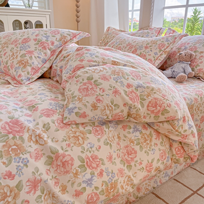 91家纺网 家纺一手货源 找家纺 莱通家纺 2025新款新疆棉加厚生态磨毛印花单被套 花恋