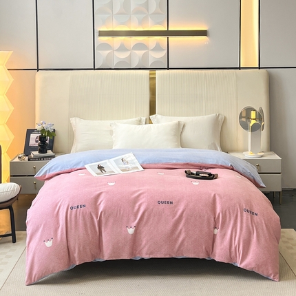 91家纺网 家纺一手货源 找家纺 凌鼎 2025新款喷气加厚磨毛单被套 赛普斯豆沙