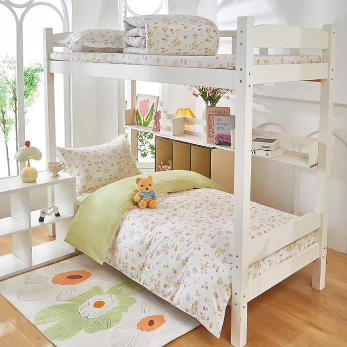 91家纺网 家纺一手货源 找家纺 安逸家纺 2024新款全棉学生三件套纯棉学生宿舍三件套 蕾拉果园