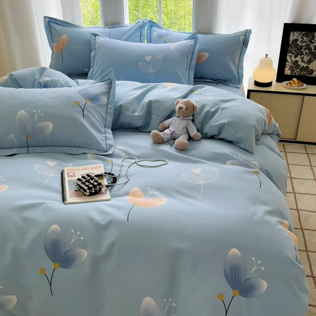 91家纺网 家纺一手货源 找家纺 莱通家纺 2025新款新疆棉加厚生态磨毛印花四件套 之禾