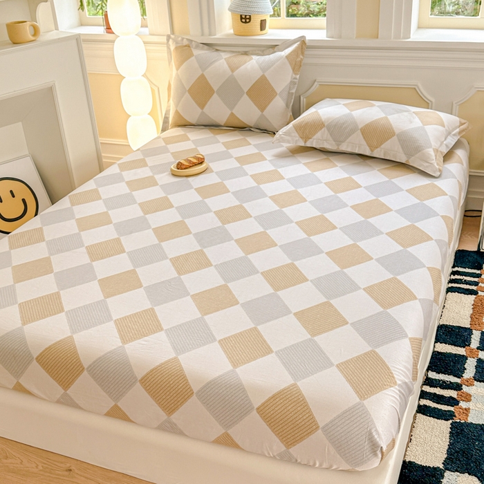 91家纺网 家纺一手货源 找家纺 帛织澜家纺 2025新款喷气12868系列纯棉印花单床笠 瑞吉斯