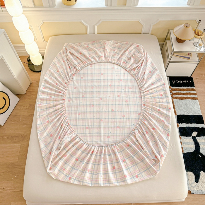 91家纺网 家纺一手货源 找家纺 帛织澜家纺 2025新款喷气12868系列纯棉印花单床笠 草莓派