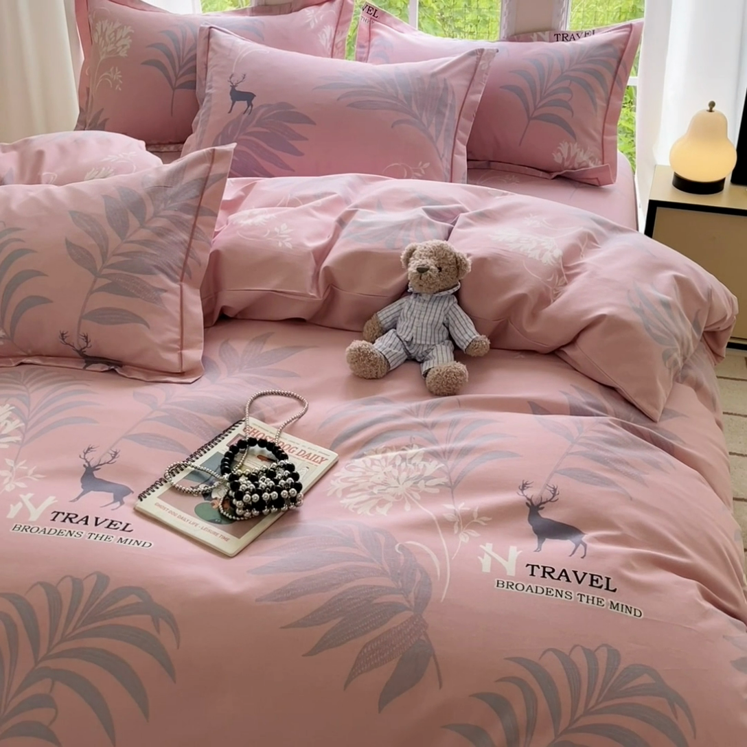 91家纺网 家纺一手货源 找家纺 莱通家纺 2025新款新疆棉加厚生态磨毛印花四件套 时尚都市