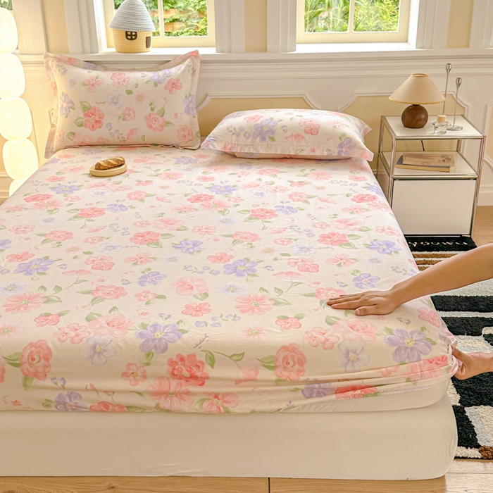 91家纺网 家纺一手货源 找家纺 帛织澜家纺 2025新款喷气12868系列纯棉印花单床笠 遇妍