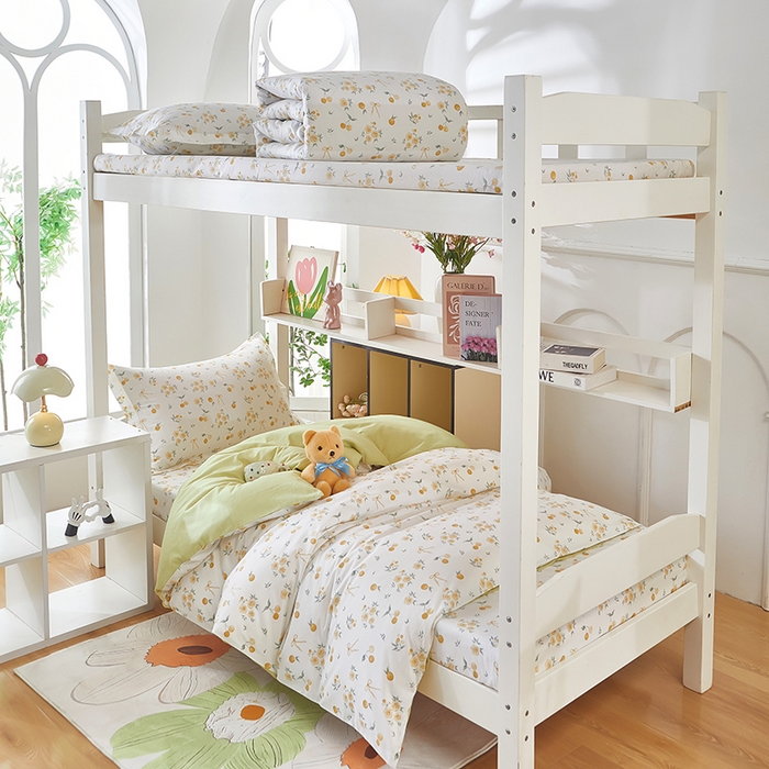 91家纺网 家纺一手货源 找家纺 安逸家纺 2024新款全棉学生三件套纯棉学生宿舍三件套 蕾拉果园