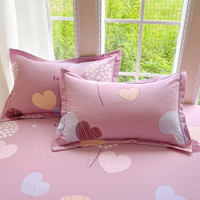 91家纺网 家纺一手货源 找家纺 莱通家纺 2025新款新疆棉加厚生态磨毛印花四件套 怦然心动