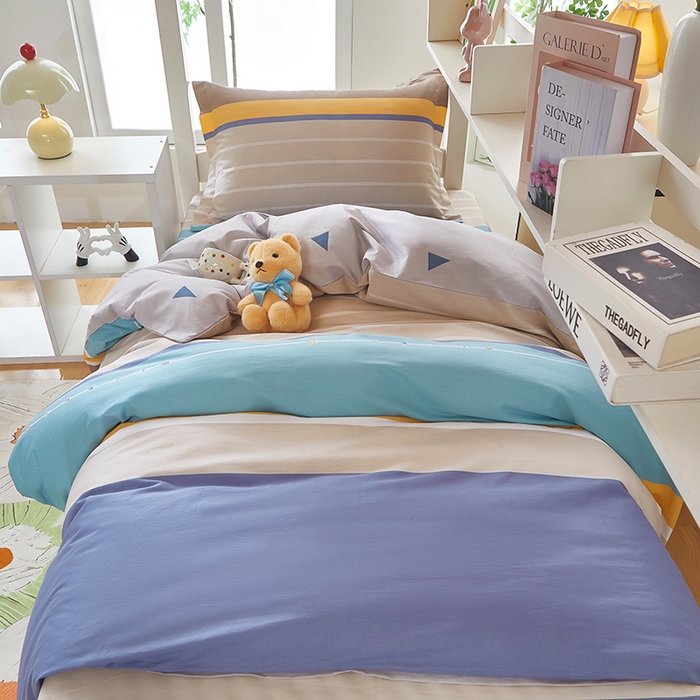 91家纺网 家纺一手货源 找家纺 安逸家纺 2024新款全棉学生三件套纯棉学生宿舍三件套 米兰印象