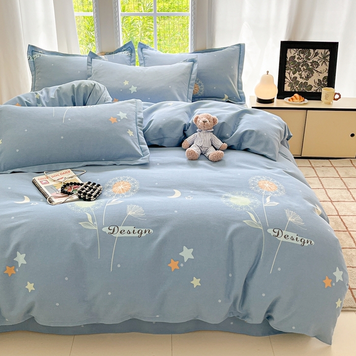 91家纺网 家纺一手货源 找家纺 莱通家纺 2025新款新疆棉加厚生态磨毛印花单被套 蒲公英