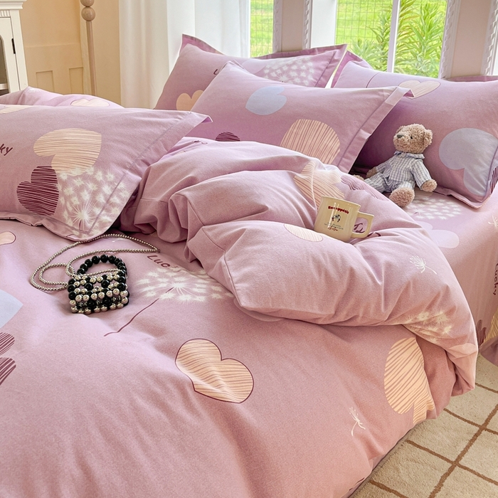 91家纺网 家纺一手货源 找家纺 莱通家纺 2025新款新疆棉加厚生态磨毛印花单被套 怦然心动