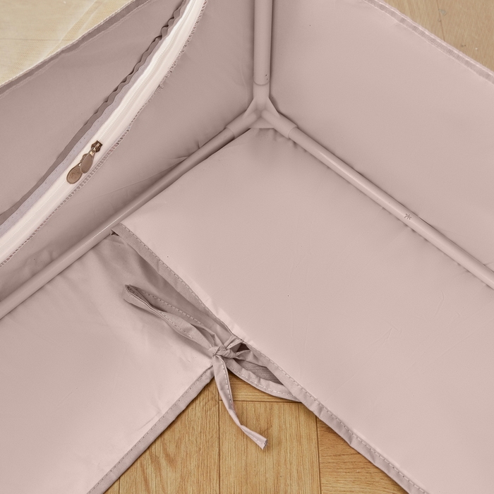 91家纺网 家纺一手货源 找家纺 夏彩 2025新款植绒布蕾丝绣花强遮光铁艺支架学生蚊帐-88625 88625-浅豆沙