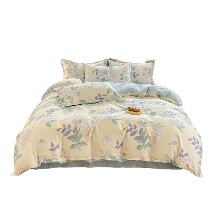 91家纺网 家纺一手货源 找家纺 帛织澜 12868全棉喷气印花四件套 花漾星辰