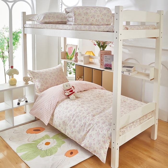 91家纺网 家纺一手货源 找家纺 安逸家纺 2024新款全棉学生三件套纯棉学生宿舍三件套 洛琳粉