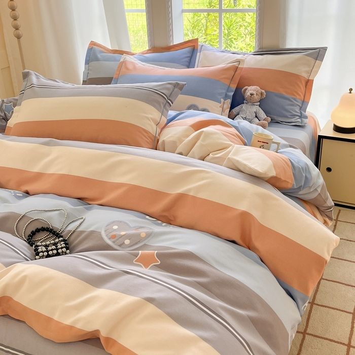 91家纺网 家纺一手货源 找家纺 莱通家纺 2025新款新疆棉加厚生态磨毛印花四件套 阿勒泰桔