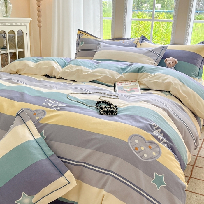 91家纺网 家纺一手货源 找家纺 莱通家纺 2025新款新疆棉加厚生态磨毛印花单被套 阿勒泰绿