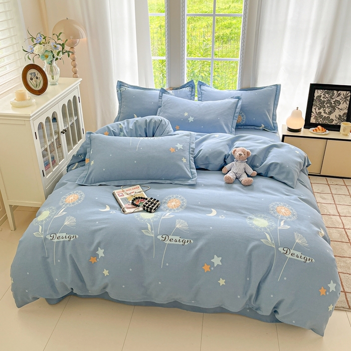 91家纺网 家纺一手货源 找家纺 莱通家纺 2025新款新疆棉加厚生态磨毛印花单被套 蒲公英