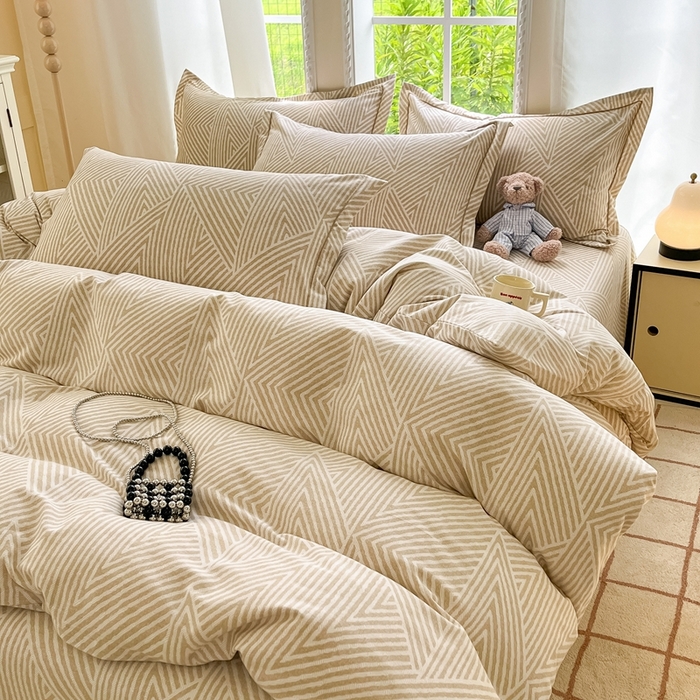 91家纺网 家纺一手货源 找家纺 莱通家纺 2025新款新疆棉加厚生态磨毛印花四件套 卢卡斯