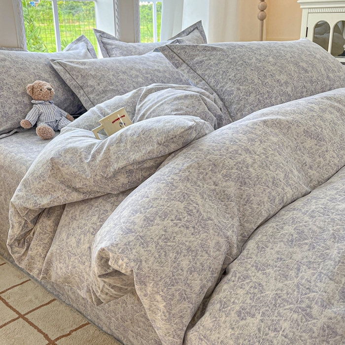 91家纺网 家纺一手货源 找家纺 莱通家纺 2025新款新疆棉加厚生态磨毛印花四件套 月影