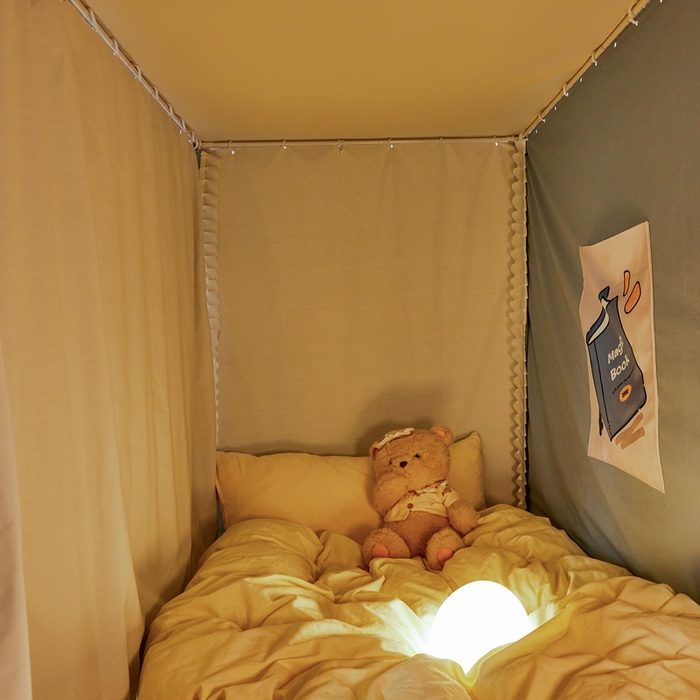 91家纺网 家纺一手货源 找家纺 夏彩 2025新款植绒布蕾丝绣花强遮光铁艺支架学生蚊帐-88625 88625-云水蓝