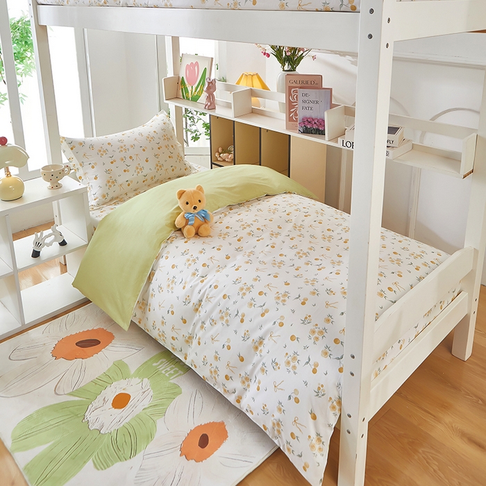 91家纺网 家纺一手货源 找家纺 安逸家纺 2024新款全棉学生三件套纯棉学生宿舍三件套 蕾拉果园