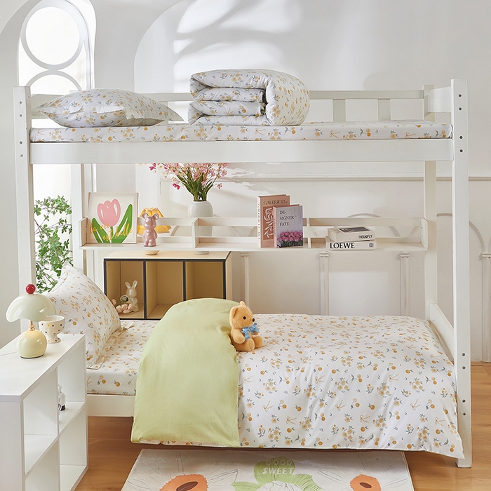 91家纺网 家纺一手货源 找家纺 安逸家纺 2024新款全棉学生三件套纯棉学生宿舍三件套 蕾拉果园