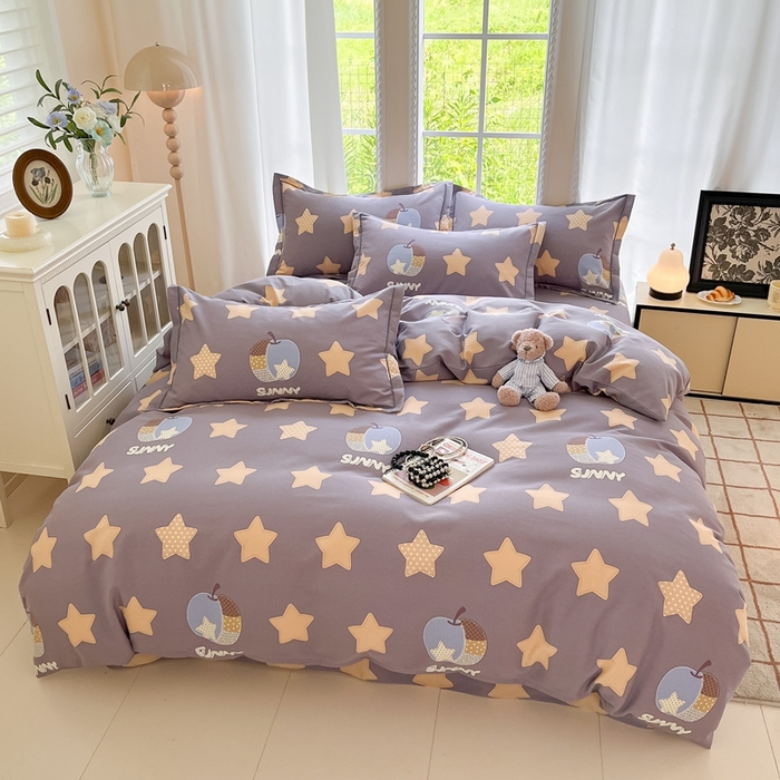 91家纺网 家纺一手货源 找家纺 莱通家纺 2025新款新疆棉加厚生态磨毛印花单被套 星芒物语