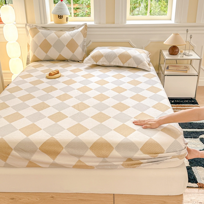 91家纺网 家纺一手货源 找家纺 帛织澜家纺 2025新款喷气12868系列纯棉印花单床笠 瑞吉斯