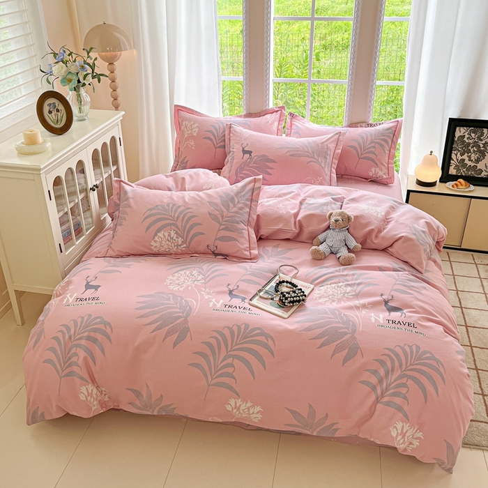 91家纺网 家纺一手货源 找家纺 莱通家纺 2025新款新疆棉加厚生态磨毛印花四件套 时尚都市